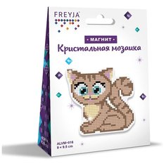 Кристальная мозаика (алмазная вышивка) Фрея "Магнит. Котенок", 9,5x9 см, арт. ALVM-016