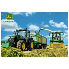 Пазл "Трактор с контейнером John Deere",", 100 элементов + подарок Schmidt