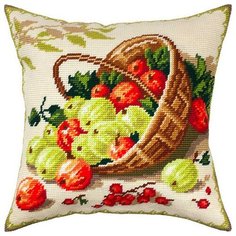 Подушка для вышивания полукрестом "Чарiвниця. Лукошко с крыжовником", 40х40 см, арт. V343 Brvsk