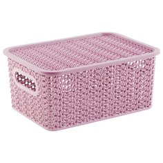 Корзина "Вязь", 3 л, с крышкой (пепел розы) Violet