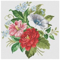 Алмазная мозаика Белоснежка: Искрящийся букет