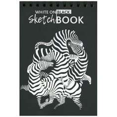 Блокнот Скетчбук.White on Black. Вазарелли. Зебры Попурри