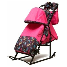 Санки-коляска Кристи комфорт (розовый краски) Kristy