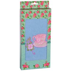 Полотенце вафельное в подарочной коробке "Ароматный напиток" Dinosti