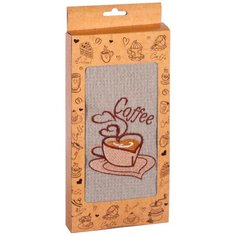 Полотенце вафельное в подарочной коробке "Кофе с любовью" Dinosti