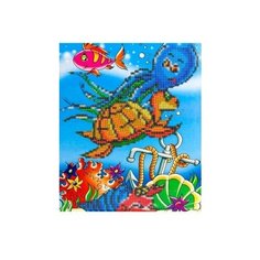 Алмазная мозаика "Myart. Подводный мир", 21х25 см (с частичным заполнением, на картоне) Рыжий кот