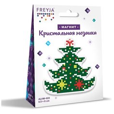 Кристальная мозаика (алмазная вышивка) Фрея "Магнит. Елочка", 8x8,5 см, арт. ALVM-023