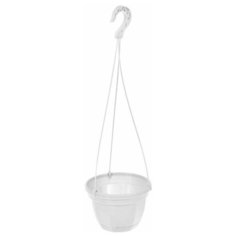 Кашпо с поддоном на подвесе Инстар "Ника", 17 см (белое)