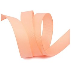 Лента репсовая в рубчик "IDEAL", 20 мм, цвет: персиковый, 27,4 м