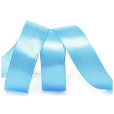 Лента атласная "Ideal", 1", цвет: 3157 ярко-голубой, 25 мм x 27,4 метра