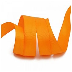 Лента репсовая в рубчик "Ideal", 20 мм x 27,42 метра, цвет оранжевый (668)