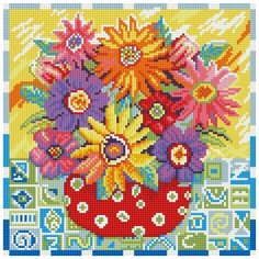 Алмазная мозаика Белоснежка: Цветики-цветочки (квадратные)