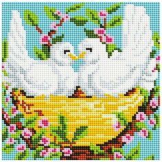 Алмазная мозаика Белоснежка: Пара голубей