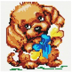 Алмазная мозаика Белоснежка: Собачка с подарком