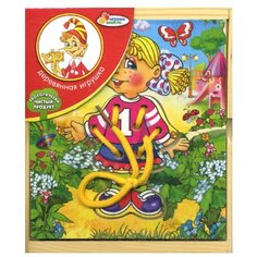 Шнуровка деревян. Девочка с одеждой a00976 Играем вместе