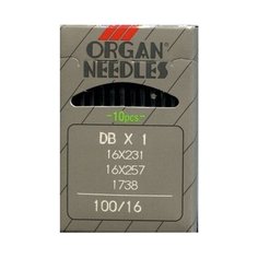 Набор игл для промышленных швейных машин Organ Needles №100, 10 штук, арт. DBx1