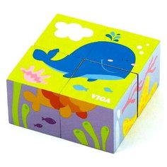 Кубики "Морские обитатели", 4 элемента Viga