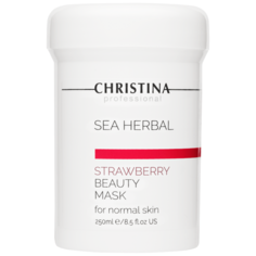 Клубничная маска красоты для нормальной кожи Christina sea herbal beauty mask strawberry 250 мл