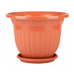 Горшок-кашпо "Лозанна", с поддоном, 4 литра (коричневый) Alternativa