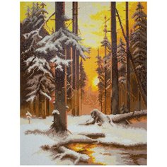 Кристальная мозаика (алмазная вышивка) Фрея "Закат в лесу", арт. ALVR-39, 39x51 см