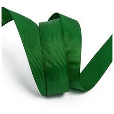Лента репсовая в рубчик "IDEAL", 20 мм (цвет: 587, зеленый), 27,42 м