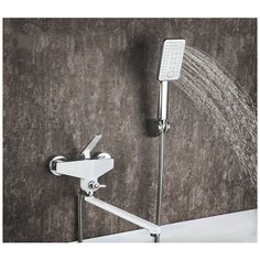 FRAP F2258 покрытие белый/хром, Смеситель для ванны (материал латунь, картридж керамический 35 мм, излив длина 35 см)