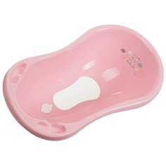 Ванна детская Maltex "Зебра" с пробкой и нескользящим ковриком (цвет: розовый), 84 см