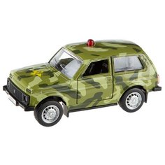 Детская инерционная металлическая машинка Serinity Toys с открывающимися дверями, модель Джип Нива военный