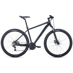Велосипед FORWARD APACHE 29 2.0 disc (29" 21 ск. рост 19") 2020-2021, черный матовый/черный, RBKW1M69Q008
