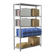 BRABIX Стеллаж металлический brabix "ms plus-200/60-5", 2000х1000х600 мм), 5 полок, регулируемые опоры, 291111, s241br166502