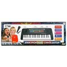 Играем вместе. Электронный синтезатор 37 клавиш, микрофон, кор.46,5х16,5х6 см арт. ZY822693- R Нескучные игры