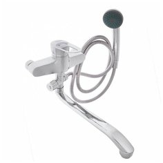 СоюзКран SK1072, Смеситель для ванны (длинный излив, керамический дивертор, с душевым набором, керамический картридж 35 мм, материал цинк)