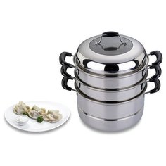 Agness АРТИ- М 933-005, Кастрюля- мантоварка 3 уровня, 5 л (d: 24 см, индукционное дно)