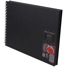 Блокнот 40 листов SKETCHBOOK, А4 (210х297 мм), 110 гр/м2, пейзаж, черная бумага Murillo, спираль, артикул 19021297 Fabriano