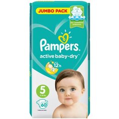 Pampers подгузники Active Baby-Dry 5 (11-16 кг), 60 шт.
