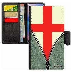 Чехол книжка на смартфон Apple iPhone 7, "Флаг Англии на молнии" Государственный Патриот Utaupia