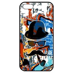 Защитный чехол на смартфон // iPhone 5 5S SE (2016) // "Мистер усы" Котелок Портрет, Utaupia, цветной