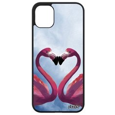 Защитный чехол на смартфон // iPhone 11 // "Фламинго" Любовь Птицы, Utaupia, голубой