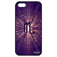 Защитный чехол на смартфон // iPhone 5 5S SE (2016) // "Гороскоп Скорпион" Zodiac Календарь, Utaupia, фиолетовый