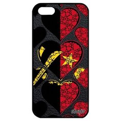 Защитный чехол на смартфон // Apple iPhone 5 5S SE (2016) // "Флаг Анголы с сердцем" Туризм Путешествие, Utaupia, цветной