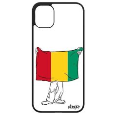 Противоударный чехол на смартфон // iPhone 11 // "Флаг Гвинеи с руками" Страна Патриот, Utaupia, белый
