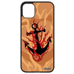 Противоударный чехол на смартфон // iPhone 11 // "Якорь" ВМФ Матрос, Utaupia, бежевый