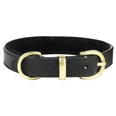 Ошейник на замшевой подкладке W&S "Classic", черный, S