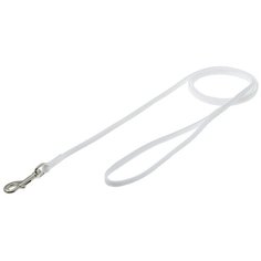 Поводок для собак ZooOne с карабином (лента-чулок) белый 1.2 м 5 мм