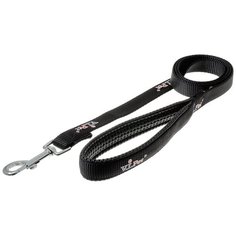 Поводок для собак ZooOne с карабином с неопреновой ручкой черный 1.5 м 20 мм