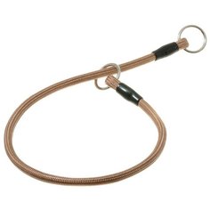 Ошейник-удавка ZooOne с 2-я кольцами круглый 6 мм, обхват шеи 45 см кэмел