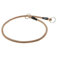 Ошейник-удавка ZooOne с 2-я кольцами круглый 6 мм, обхват шеи 55 см кэмел