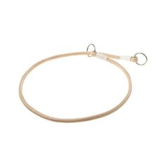 Ошейник-удавка ZooOne с 2-я кольцами круглый 6 мм, обхват шеи 65 см слоновая кость