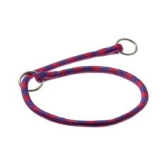 Ошейник-удавка ZooOne с 2-я кольцами круглый Арлекин 8мм, длина ошейника 70 см розово-фиолетовый
