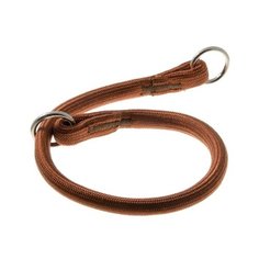 Ошейник-удавка ZooOne с 2-я кольцами круглый 13 мм, длина ошейника 50 см коричневый